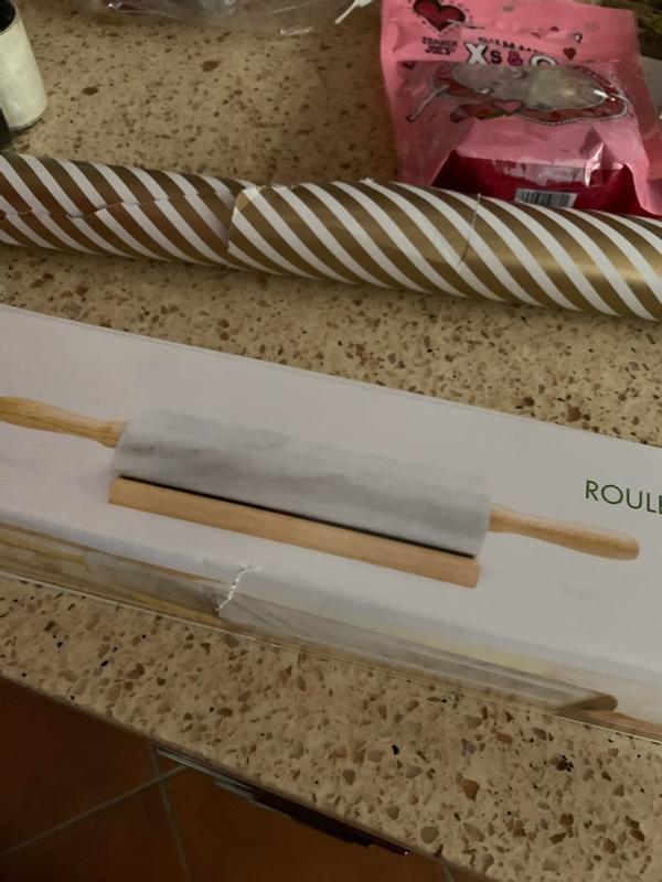Fox Run Marble Rolling Pin 18 in Total Length 2.5 in Diameter White at ...