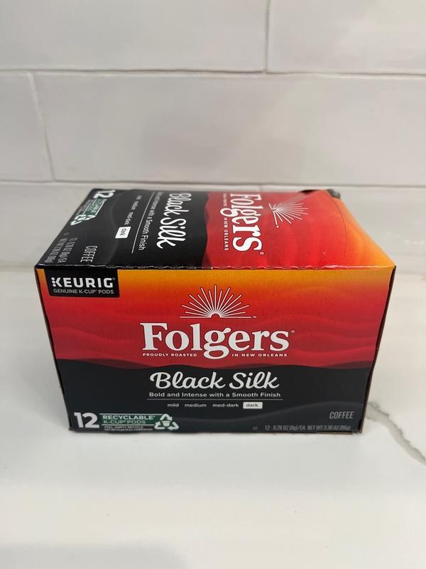 Buy Folgers Black Silk Coffee, Dark Roast, Keurig K-Cup Pods, 12 ct from  Dollar General - Instore, Shipping