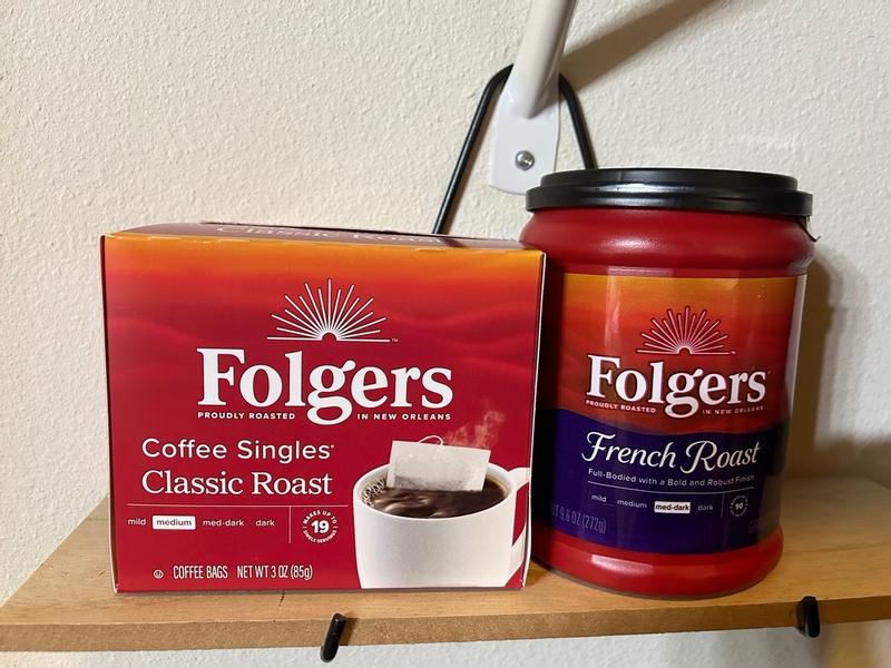 Folgers Coffee Singles, Classic Roast, 19 coffee bags [3 oz (85 g