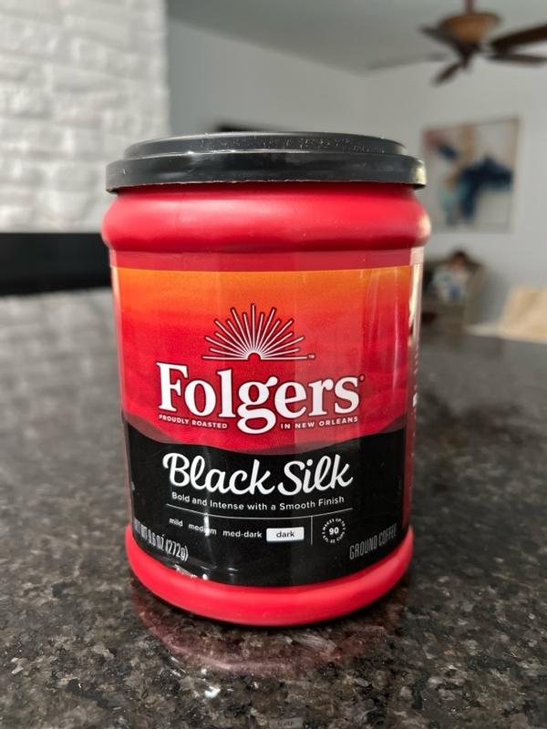 Folgers Black Silk Ground Coffee - 40.3 Oz Can - Dark Roast, Fine Grind