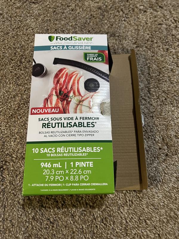 FoodSaver® Reusable Quart Vacuum Zipper Bags, for Use with FoodSaver  Handheld Vacuum Sealers, 10 Count