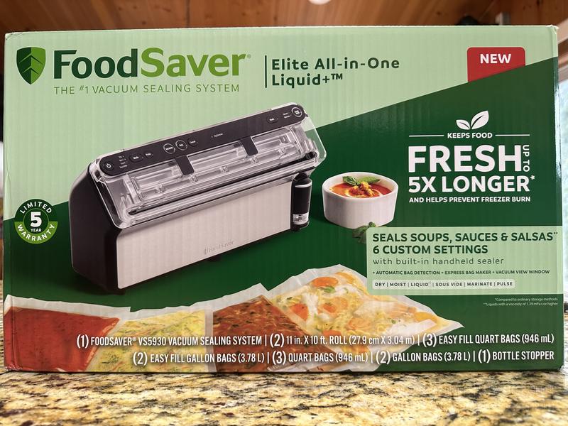 Foodsaver Elite All-in-One Liquid+ Vacuum Sealer, Dark Stainless Steel