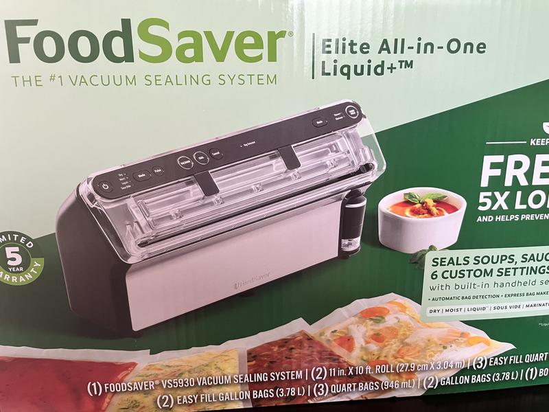 Foodsaver Elite All-in-One Liquid+ Vacuum Sealer, Dark Stainless Steel