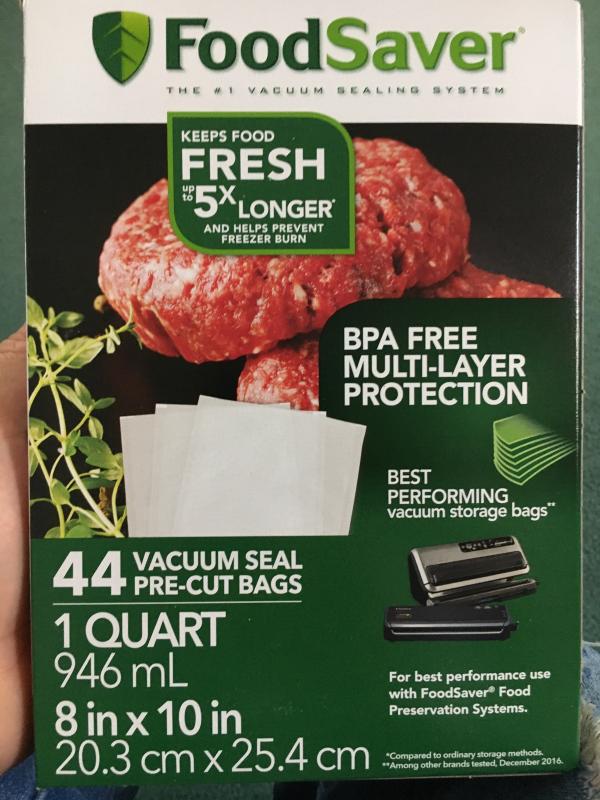 FoodSaver 1-Quart Precut Vacuum Seal Bags with BPA-Free Multilayer