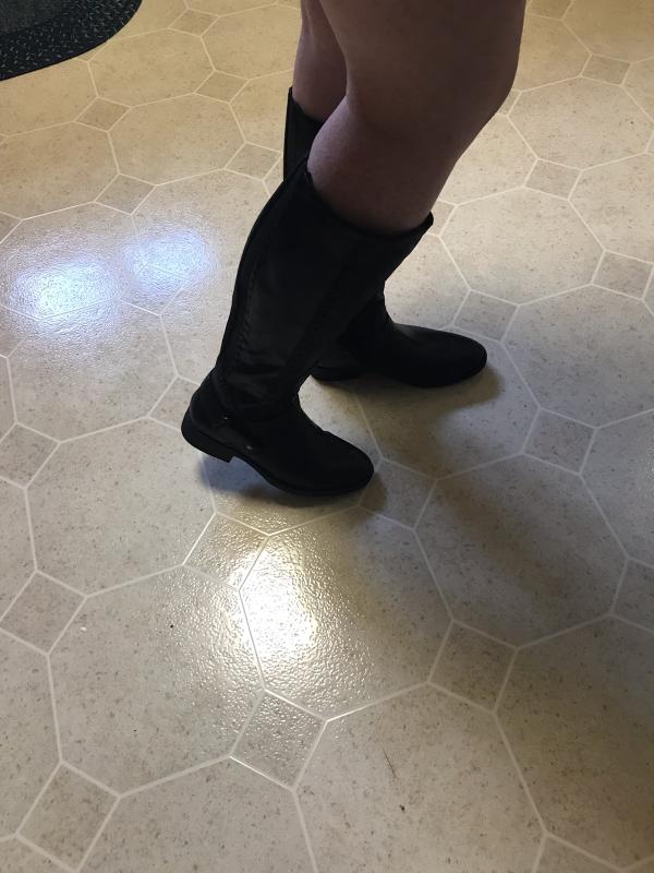 me modeling my new boots!