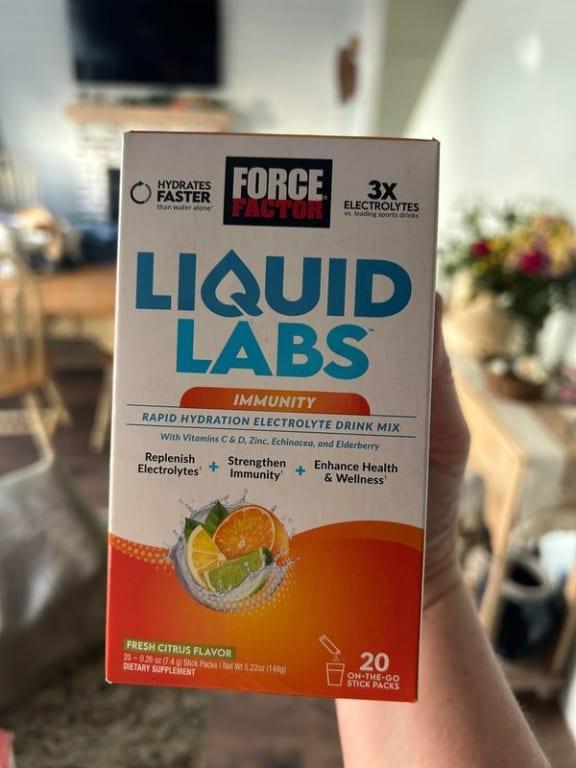 Force Factor Liquid Labs Immunity Rapid Hydration Electrolyte Drink Mix ...