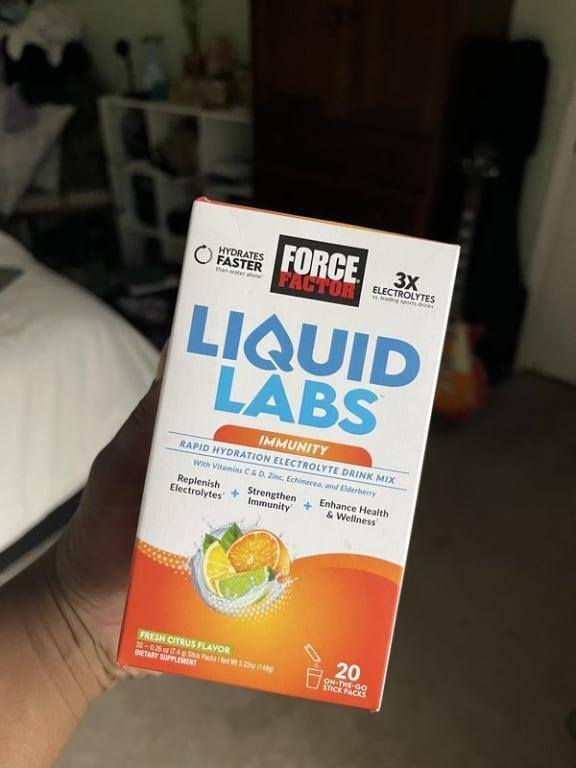 Force Factor Liquid Labs Immunity Rapid Hydration Electrolyte Drink Mix ...