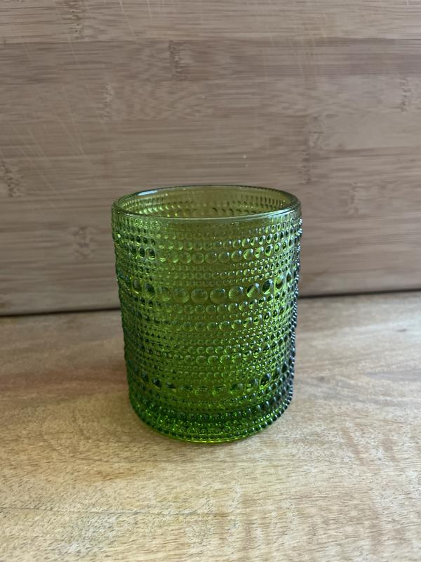 Double old fashioned glass in fern