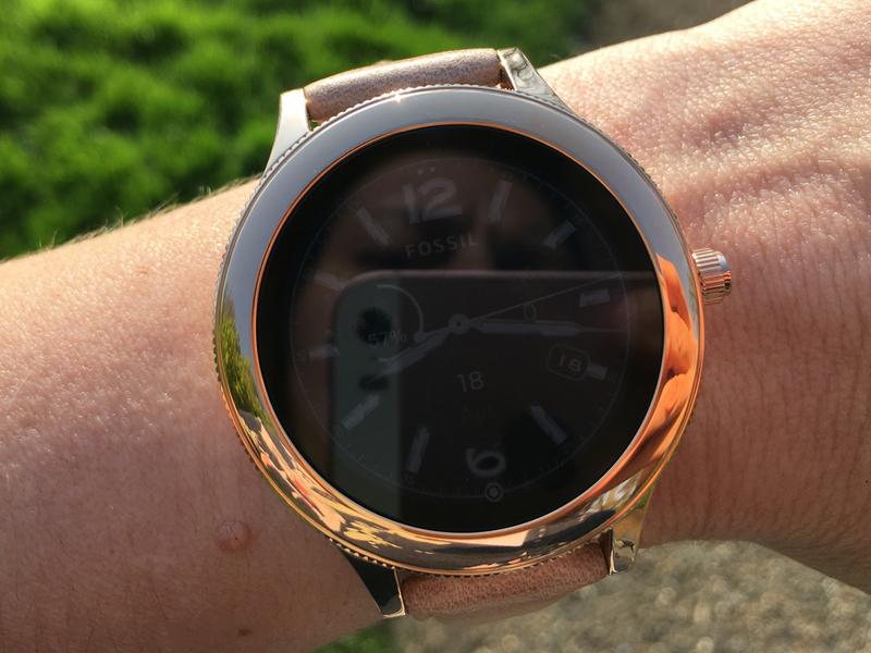 A bit more difficult to read in sunlight, even with black and white face