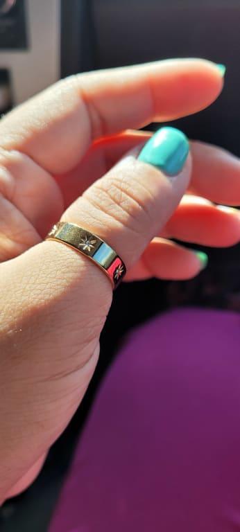 Sadie Shine Bright Gold-Tone Stainless Steel Band Ring