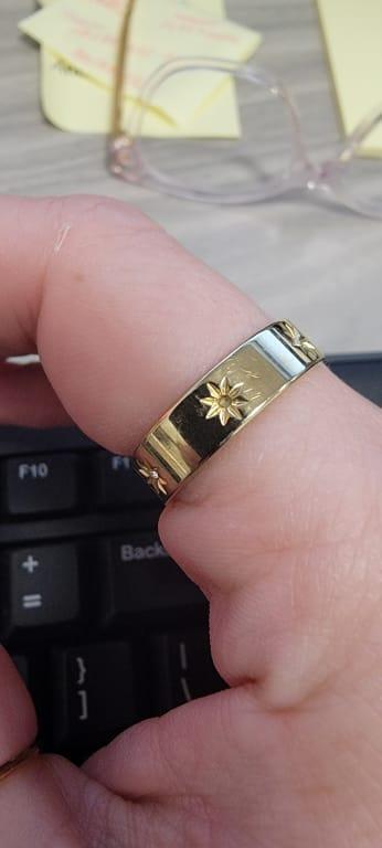 Sadie Shine Bright Gold-Tone Stainless Steel Band Ring