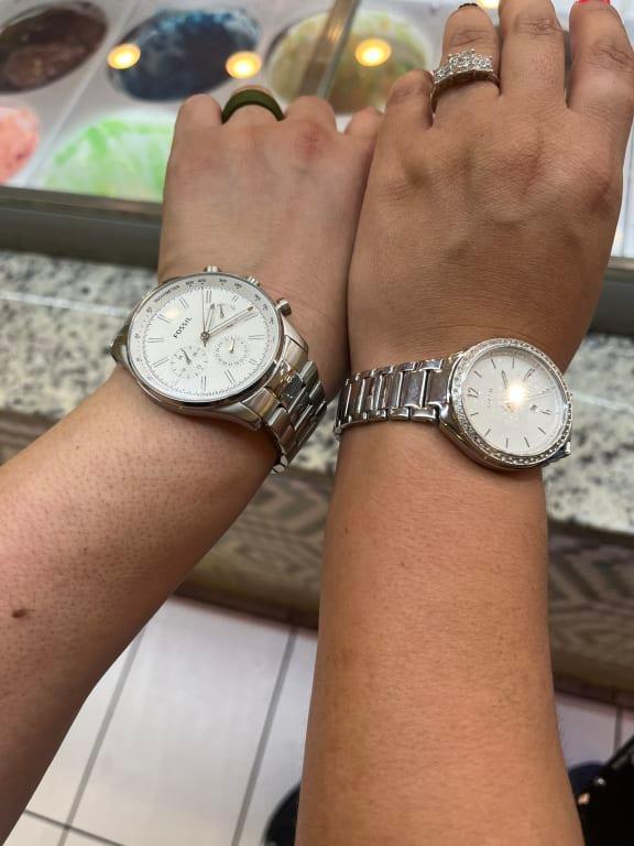 His and Hers Multifunction Stainless Steel Watch Box Set