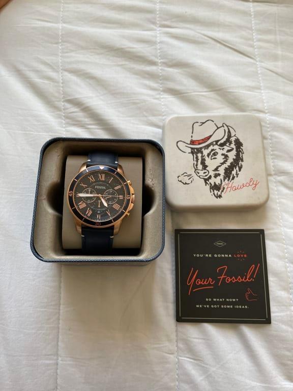 最愛 - Watch Leather Luggage Chronograph Sport Grant FS5268 Fossil - 時計