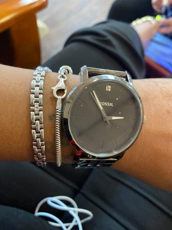 Fossil Herrenuhr Herrenuhr Lux Luther Edelstahl Grau Fossil Uhren