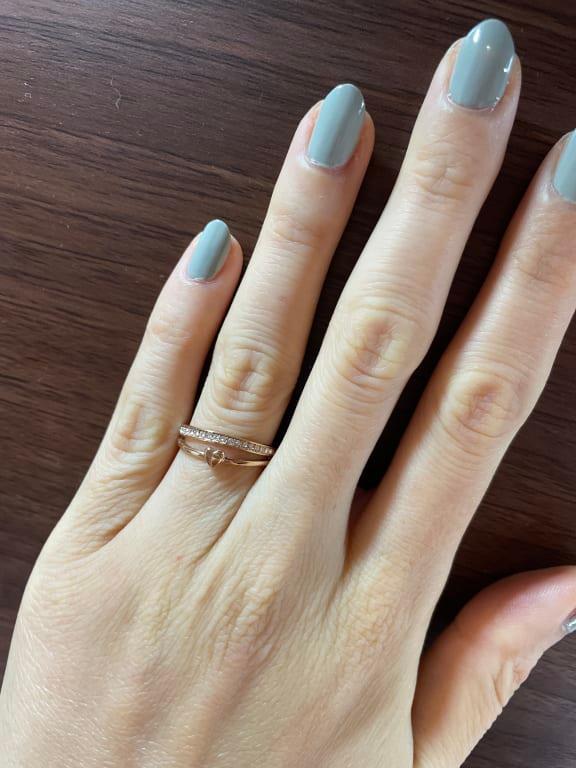 Hearts To You Rose Gold-Tone Stainless Steel Band Ring