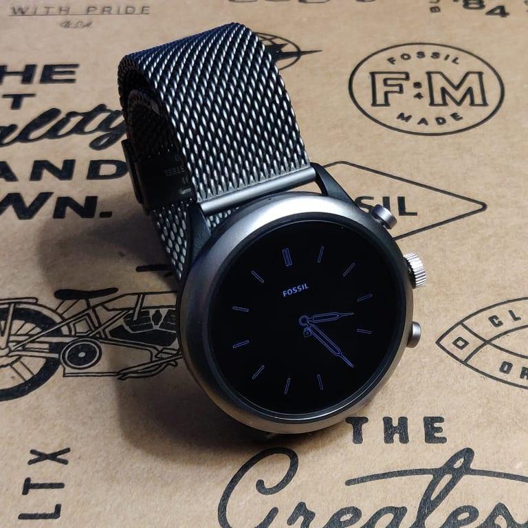 Fossil 22mm smoke steel mesh bracelet discount