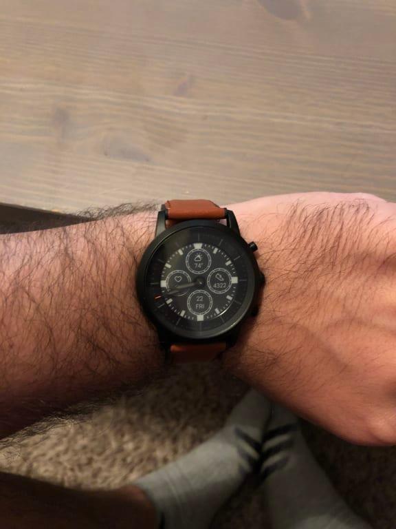 Fossil Men S Hybrid Smartwatch Hr Collider With Always On Readout Display And Smartphone Notification Tan Leather Ftw7007 Focus Camera