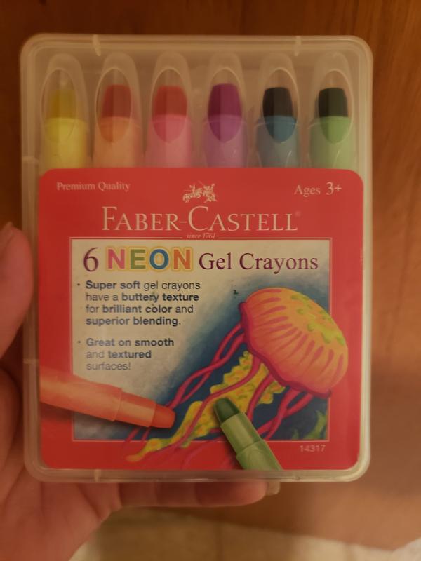 Faber-Castell Neon 6 PC Twistable GEL Crayons Gelatos Kids Tweens