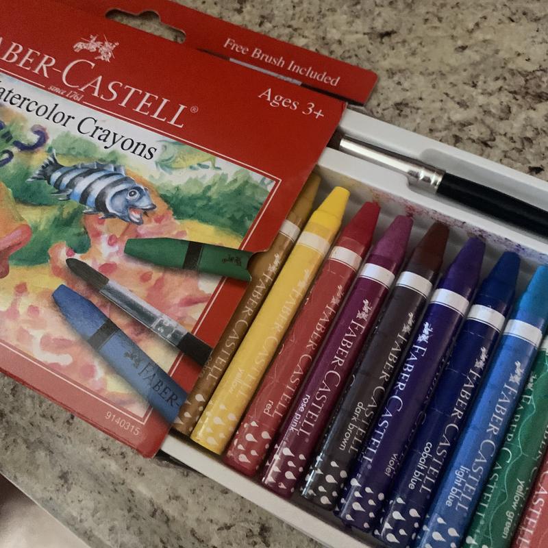 Faber-Castell Watercolor Crayons with Brush 15 Colors - Premium Quality in  2023