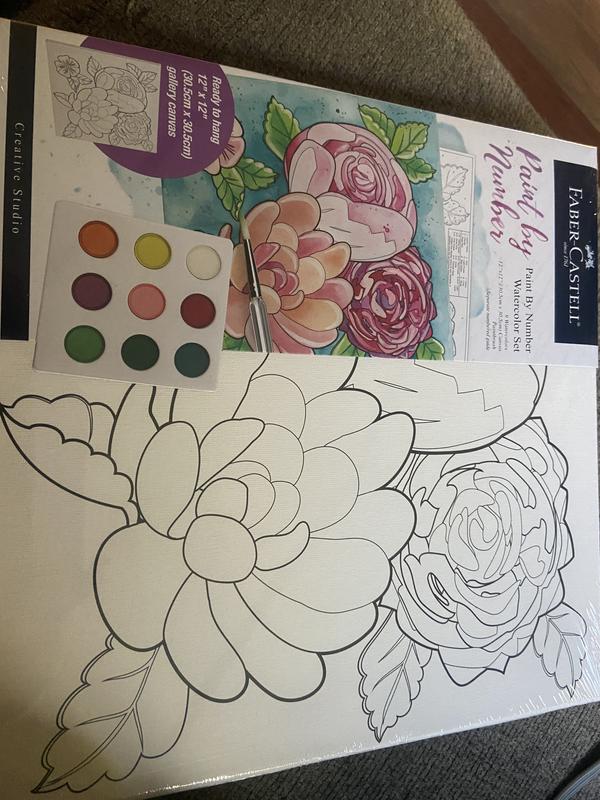 Watercolor by Number: Paint by Number Watercolor Bold Florals –  Faber-Castell USA