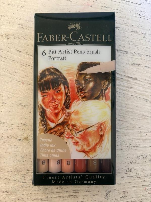 12 Faber-Castell PITT Artist Brush Studio Pens, Markers; Pigmented India high quality Ink; Pro Art, Drawing, Adult Book Coloring Set