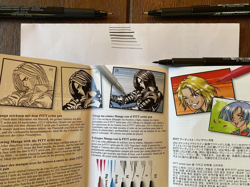 Faber-Castell 167132 PITT Artist Manga Drawing Pens, Black,4-Pack,Shades of  Gray,8-Pack (