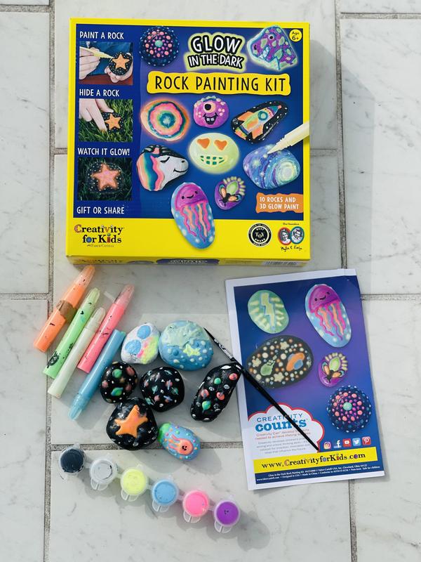 Glow In The Dark Rock Painting Arts and Craft Kit for Kids – Supplies For  Painting Rocks - 20 Regular & Resin Rocks, Acrylic Markers - Rock  Decorating