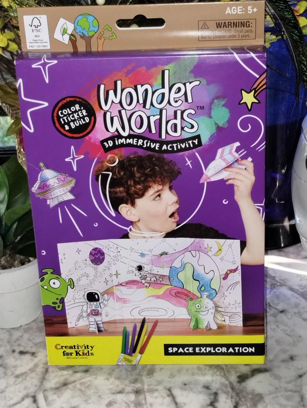 Creativity for Kids Wonder Worlds 3D Coloring Craft Kit: Outer Space  Exploration - Space Coloring Kit for Boys and Girls Ages 6-8+, Kids Gifts  and