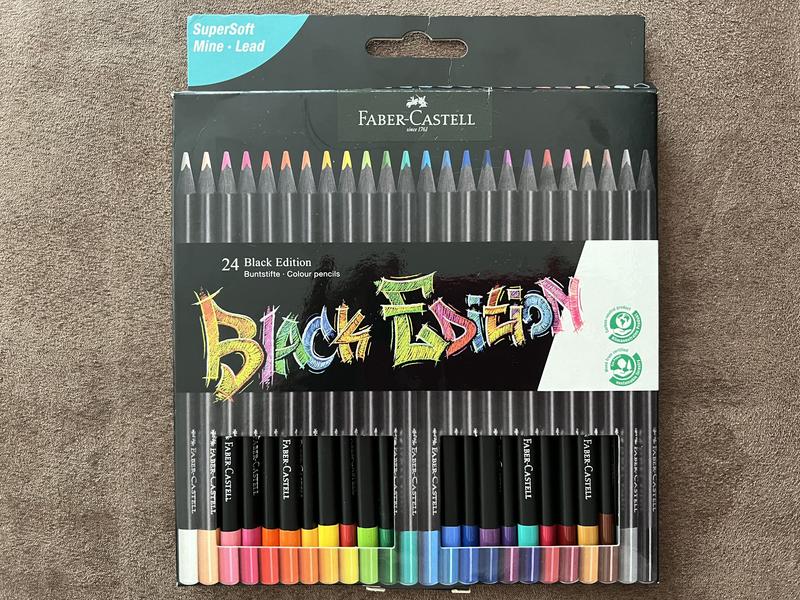 Black Edition colour pencils, cardboard box of 50