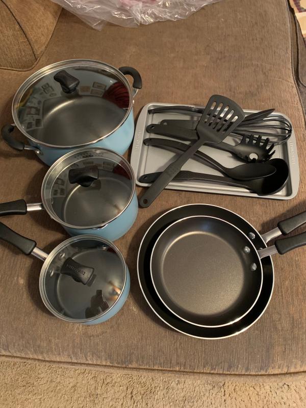 Farberware Cookstart Aluminum DiamondMax Nonstick Cookware Set, 15