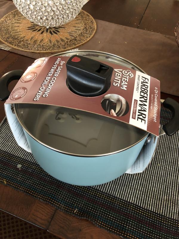 Customer Reviews Farberware® Smart Control™ Nonstick 6 qt. Aluminum Covered Stock Pot in Aqua