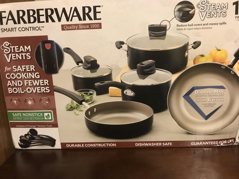 Farberware Reliance 15pc Aluminum Nonstick Cookware Set w/ Prestige Tools, Silver