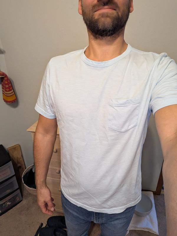 Customer photo for "Great, well-made pocket-tee"