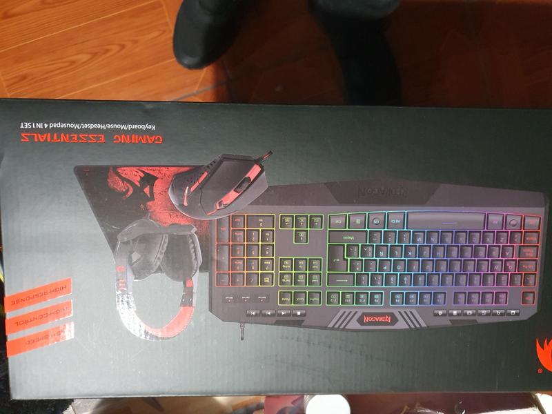 REDRAGON Kit gamer 4 en 1 Mouse + Teclado + Mouse + Mouse pad S101