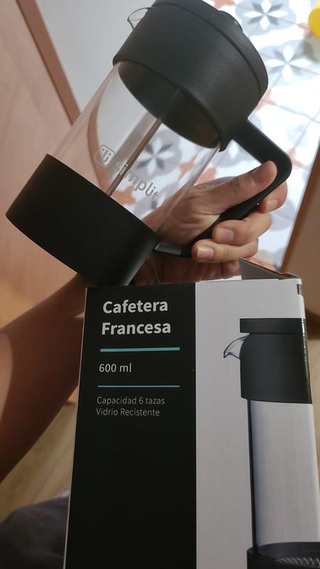 Cafetera Prensa Francesa Negra 600 ml Simplit