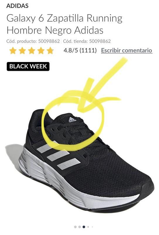 ADIDAS Galaxy 6 Zapatilla Running Hombre Negro Adidas