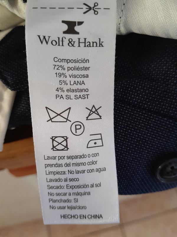 WOLF&HANK Pantalón De Vestir Formal Slim Fit Lana Hombre Wolf&Hank