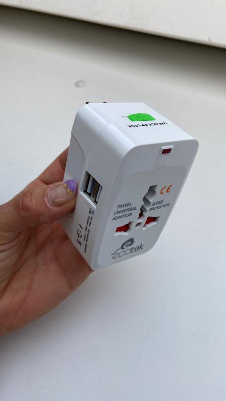 Adaptador para viaje USB blanco Ecotek