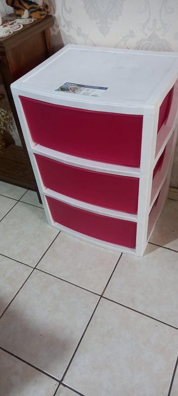 Cajonera multiuso plastico 70x39x50 cm 3 cajones rosado Sodimac Chile