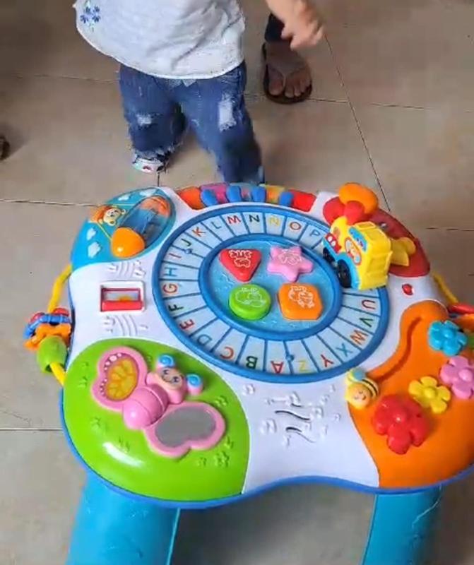 Mesa De Actividades Musical Para Bebés 18 Meses | Juguete Educativo Con Piano Y Sonidos De Animales | 3 En 1 Para Silla, Cuna O Suelo