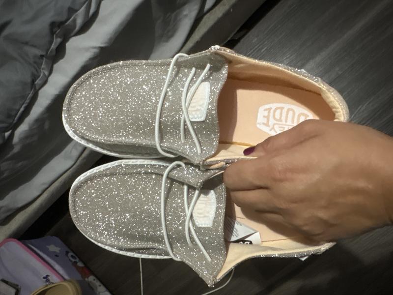 HEYDUDE Women's Wendy Metallic Sparkle Slip On Famous Footwear