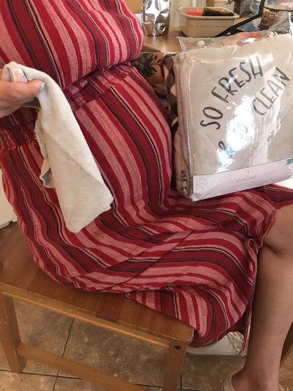My daughter who is expecting. Loved everything   Loved the neutral colors and that  they are soft.    It comes with 3 hooded towels  she said (perfection) on the towels.   She wants more.   This infant bath set came at the perfect time   Loved everything