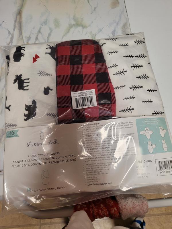 Three pack of swaddles