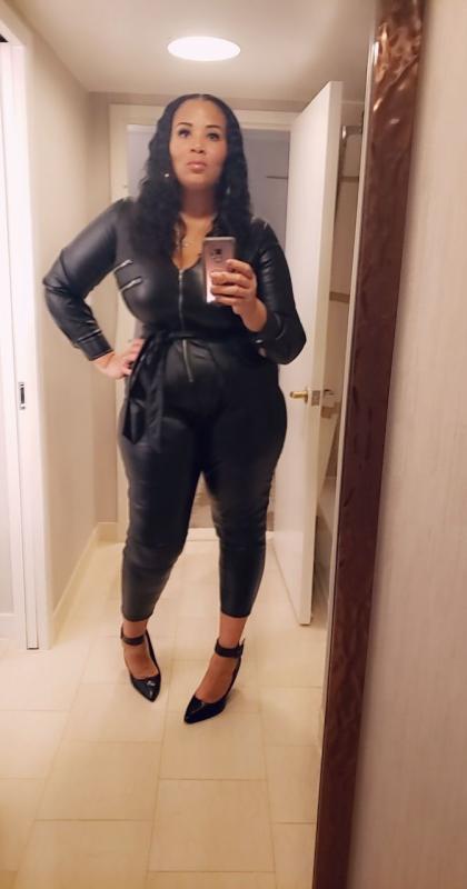 Plus Size Lia Faux Leather Jumpsuit Fashion To Figure Ftf