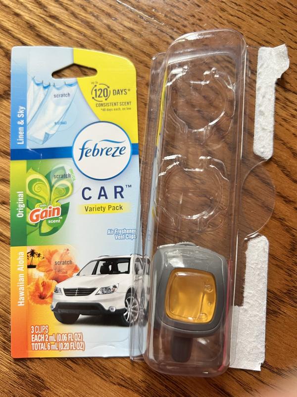 Febreze AUTO Air Freshener Vent Clip Summer Blend Scent, .07 oz. Car Vent  Clip, Pack of 2