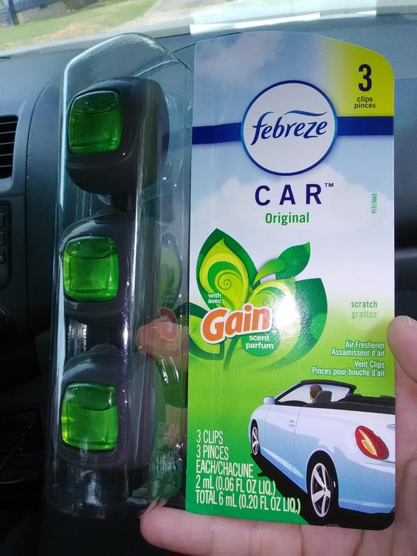 Febreze Car Gain Original Scent Odor-Fighting Car Freshener Vent Clip, 3 pk  / 0.06 oz - Ralphs