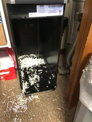 Mess in shredder