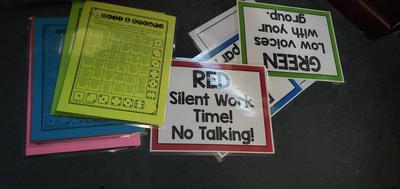 Laminating for the classroom.