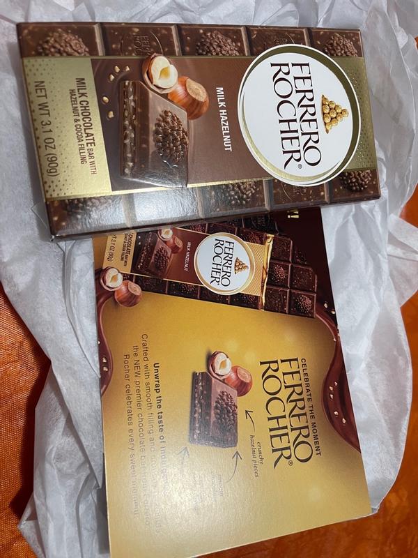 Ferrero Rocher Premium Milk Chocolate Hazelnut & Almond Bars, 8 Pack,  Valentine's Day Chocolate, 3.1 oz Each