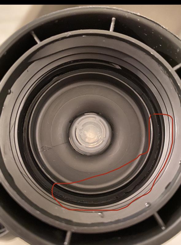 Hard to see in the photo but the plastic is uneven here and coming off.